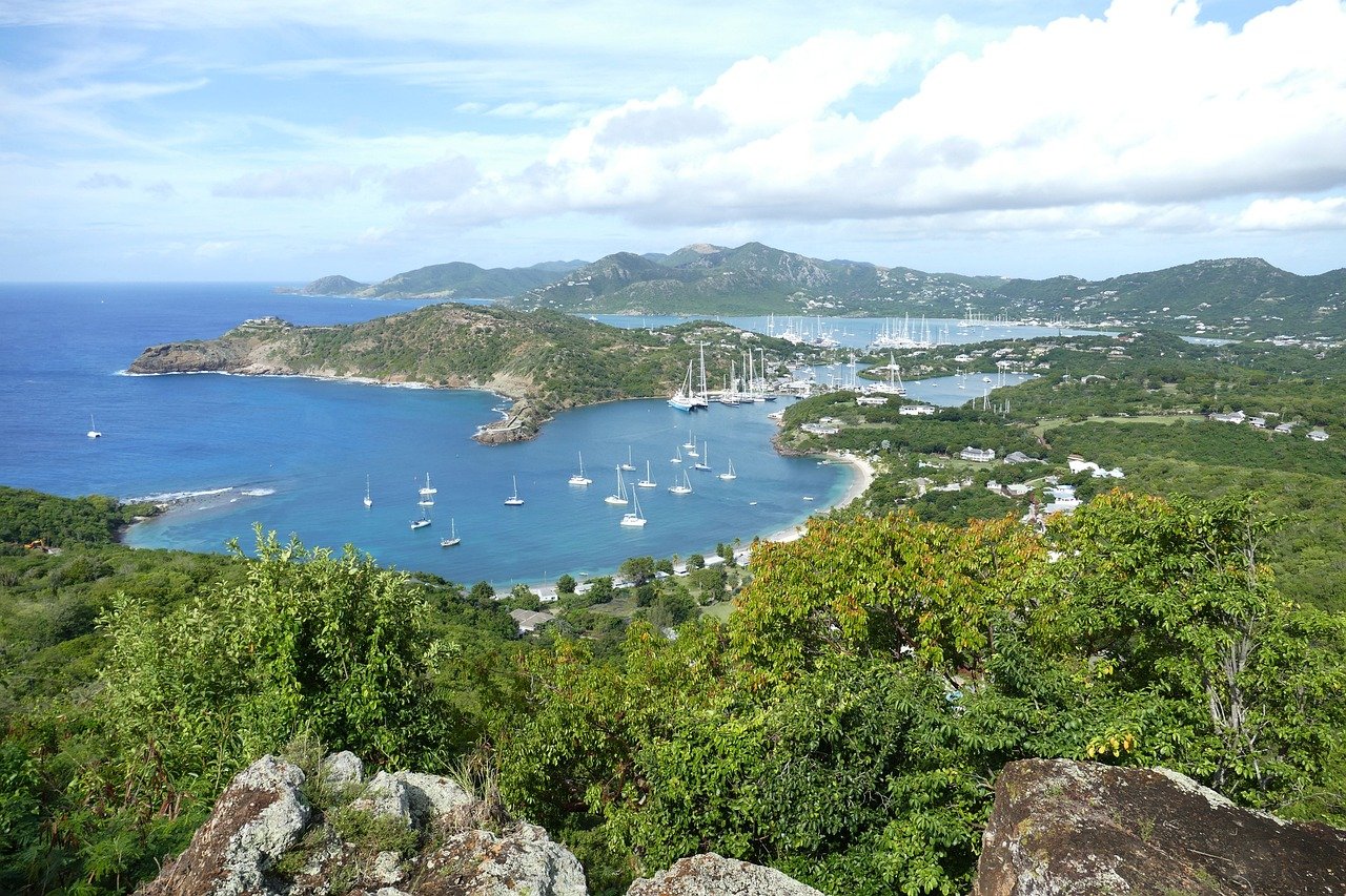 Tropical beach in Antigua and Barbuda